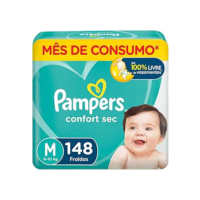 Fralda Pampers Confort Sec M - 148 fraldas