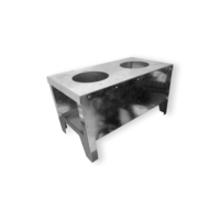 Fogão a Lenha Portátil 2 Bocas Multiuso Aço Carbono Galvanizado Camping Pescaria Econômico
