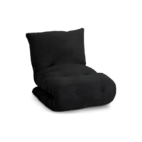Futon Colchonete Dobrável De Espuma Solteiro Preto