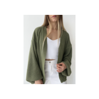 Casaco Tricot Básico Manga Bufante Tricô Inverno Casaquinho Ponto Fang