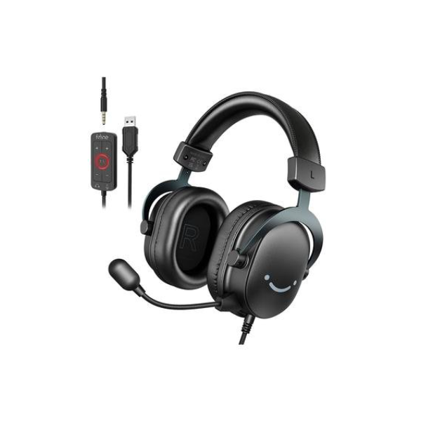 Headset Gamer Fifine H9, Som Surround 7.1, USB, Console e PC, Preto - H9