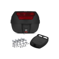 Bauleto Baú Moto 28 Litros Pro Tork Smart Box Lente Vermelha E Conjunto de Fixação E Fechadura Chave