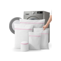 Kit 5 Sacos para Lavar Roupas Delicadas com Zíper Reforçado - Para Lavar Roupas Delicadas na Máquina de Lavar é Reutilizável com Proteção Total Contra Danos Perfeita para Roupas Íntimas Premium