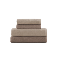 Decolab Jogo de Toalhas 100% Algodão Premium (Marrom e Bege, 4 Peças)