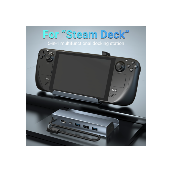 Docking Station USB Type-C, USB-C Game Hub, 4K HDMI, Carregamento 100W, Portas USB 2.0, Steam Deck, Nintendo Switch, iPad, 4K, 60Hz