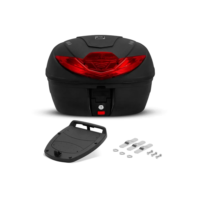 Baú Bauleto Moto Traseiro 35 Litros Smart Box 4 Universal Preto Lente Vermelha - Pro Tork BP-12