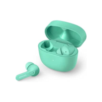 Fone de ouvido sem fio TWS bluetooth com microfone, formato em haste, IPX4 e energia para 18 horas totais na cor verde TAT2206GR/00