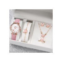 Relógio Fashion Flower Mulher Relógios Casual Faixa De Couro Conjunto De Jóias De Quartzo