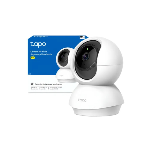 Câmera Dome 360 Wi-fi Tapo Tc70 Babá Eletrônica Tp-link Branco