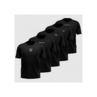Kit 5 Camisetas Dry All Black Alpha Co - Preto