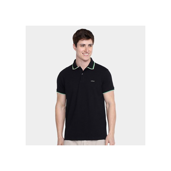Camisa Polo Colcci Logo Masculina - Preto
