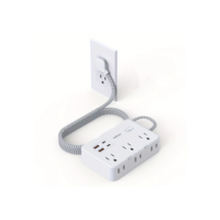 Eua plug ac tomada multiprise power strip trançado cabo de extensão casa inteligente tomada elétrica filtro de rede usb tipo-c carregamento