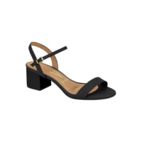 Sandália Feminina Salto Grosso Com Fivela Conforto Original
