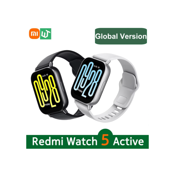 Versão global Xiaomi Redmi Watch 5 Active Até 18 dias de vida útil da bateria 2'' Display 140+ modos de treino Chamadas Bluetooth 5ATM