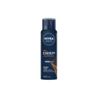 NIVEA MEN Desodorante Antitranspirante Aerossol Masculino Deep Amadeirado- Proteção prolongada de 48h, fórmula com carvão ativado, combate impurezas, antibacteriano, perfume prolongado, fragrância amadeirada - 150ml