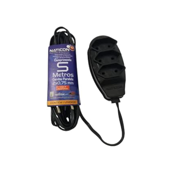 Extensão Paralela Bipolar 5m Preta