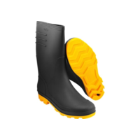 Bota Preta e Amarela Pvc Tam. 43 com Forro Vonder