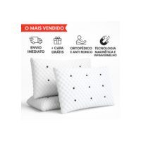 Kit 02 Travesseiros Magnéticos ALTO ORTOPÉDICOS com infravermelho anti ronco alívio da dor