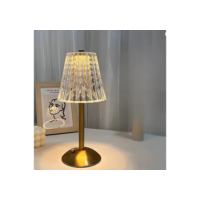 Luminária Abajur de Mesa Lâmpada Quarto Luxuosa Recarregavel Acrílico 3 Tons de Led