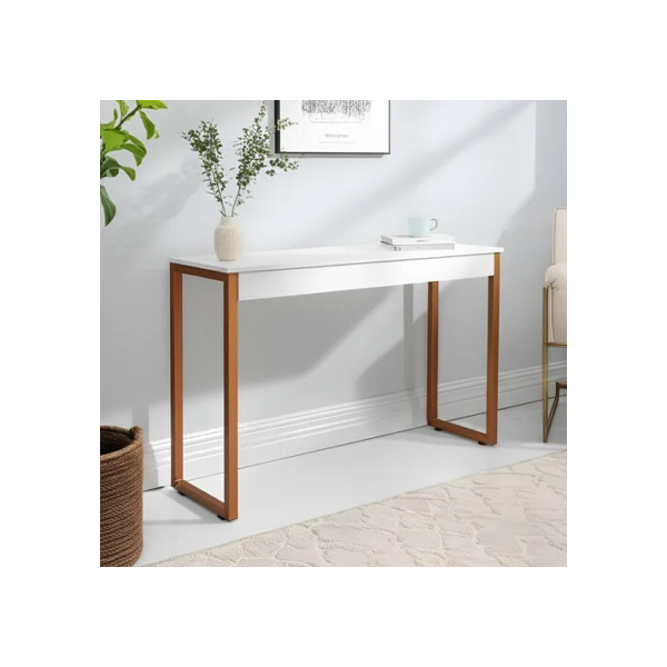 Aparador Buffet Retrô Cobre Industrial Escandinavo Retrô Cor Branco com Cobre