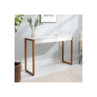 Aparador Buffet Retrô Cobre Industrial Escandinavo Retrô Cor Branco com Cobre