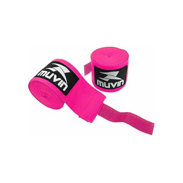 Bandagem Elástica Muvin 3 Metros Com Fechamento em Fecho de Contato e Alça Para Polegar - Atadura de Proteção Para Mãos e Punhos - Faixa de Boxe - Muay Thai - MMA - Artes Marciais - Treino - Unissex