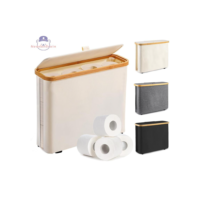 newsandrain Cesta Organizadora De Banheiro , Capacidade , De Armazenamento De Papel Higiênico Com Tampa , Design Respirável , Fácil De Para Dispensador Agradável