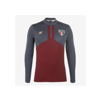 Blusa São Paulo 25/26 Treino New Balance Masculina - Cinza+Vermelho