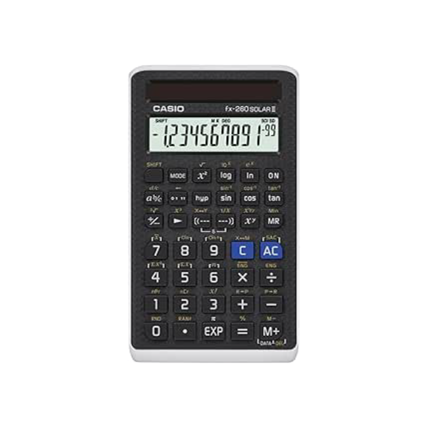 Calculadora científica Casio FX 260 Solar II, 12,7 cm x 1,5 cm x 7,4 cm