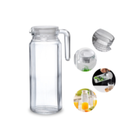 Jarra de Vidro para Porta de Geladeira 1,1 Litros com Tampa