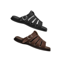 Sandálias Chinelo Franciscana Masculino Kit 2 Pares de Couro Legitimo Ortopédico Envio Imediato