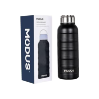 MODUS Garrafa de Água Térmica Esportiva Academia Isolada a Vácuo Aço Inox 1000ML (Preto)