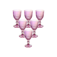 Jogo De Taças De Vidro Rosa Furta-cor Lace 330ml 6 Peças - Haus Concept Brinox