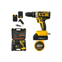 Parafusadeira Furadeira Martelete Com 2 Baterias 21V Recarregaveis Maleta Soquetes Pontas Brocas Kit Completo