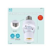 Kit 4 Sensor de Movimento para lâmpada Soquete E27 c/ sensor de presença Bivolt 110V~220V Max 60W