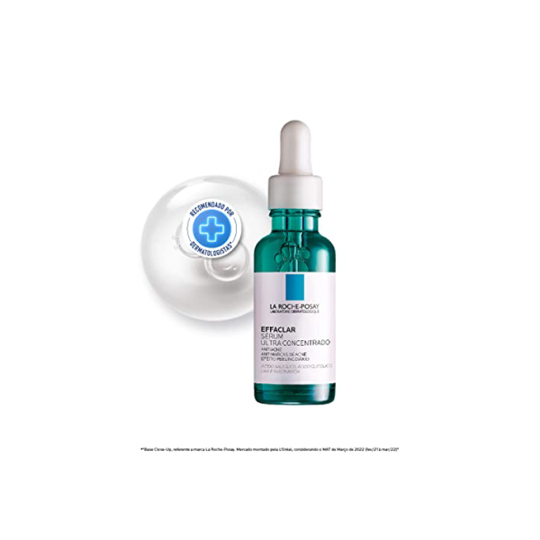 La Roche-Posay Effaclar Sérum Ultra Concentrado 30ml Sérum Antiacne, Reduz Espinhas, Cravos, Marcas de Acne e Poros Visíveis