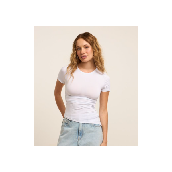 Blusa em Jersey com Barra Assimétrica Branco