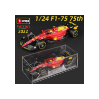 Bburago 1:24 2022 Scuderia Ferrari F1-75 Monza 75o Aniversário Carro de Liga Die Cast Modelo Veículo de Luxo Fórmula Brinquedo de Corrida