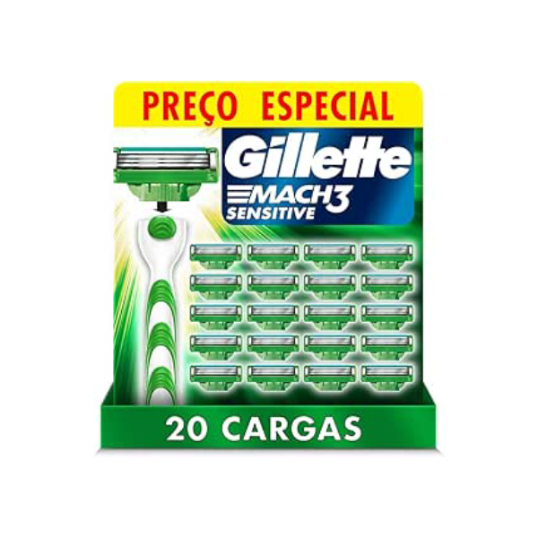 Gillette Mach3 Sensitive - Carga para Aparelho de Barbear, 20 unidades