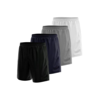 Kit 4 Calção Short Futebol Basquete Vôlei Bermuda Dry Treino Academia - Preto+Branco