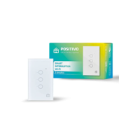Smart Interruptor Wi-Fi Positivo Casa Inteligente, 3 Módulos, Touch, Branco - Compatível com Alexa