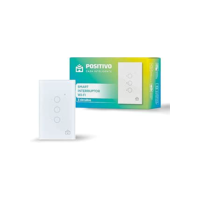 Smart Interruptor Wi-Fi Positivo Casa Inteligente, 3 Módulos, Touch, Branco - Compatível com Alexa