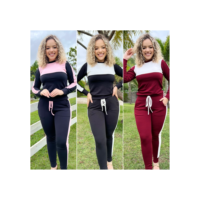 Conjunto Feminino Inverno Malha Crepe Manga Longa | Calça e Blusa com Bolso | Tendência