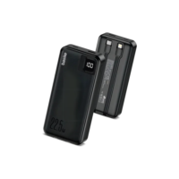 Power Bank 20000mah Portátil Carga Rápida Leve Seus Cabos Embutidos Usb-c E O Display Prático Carregamento Rápido 22.5w Cor Preto
