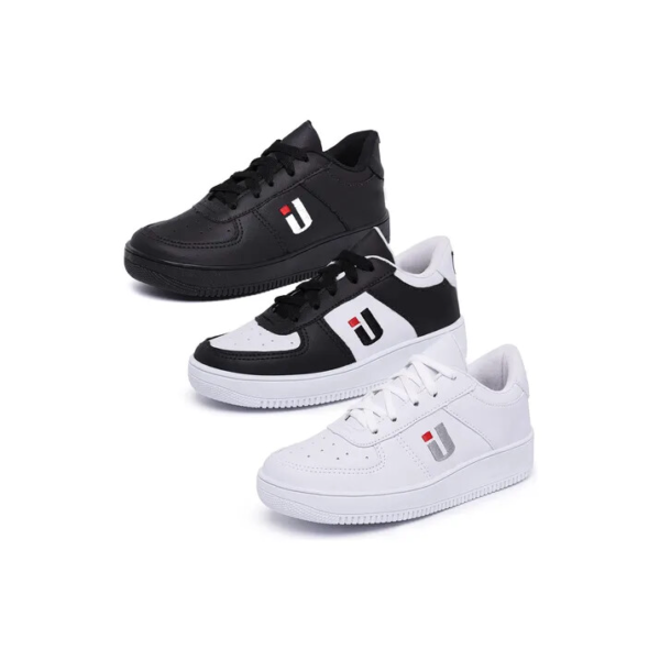 Kit 3 Pares Tênis Infantil Casual Sola Alta Básico Escolar