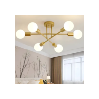 Luminária Lustre Teto Moderno Pendente Para Sala 6 Lâmpadas