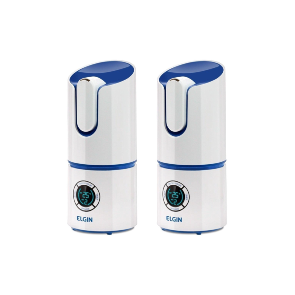 2 Umidificadores de Ar Ultrassônico Inteligente Bivolt com Medidor de Temperatura e Umidade 2,5L Elgin