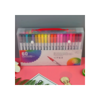 Kit 60 Caneta Brush Ponta Pincel Lettering Duas Pontas
