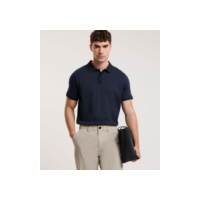 Camiseta Polo com Textura Canelada Azul Marinho