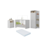 Jogo de Quarto Infantil com Colchão Incluso Trevalla Móveis Pom Pom